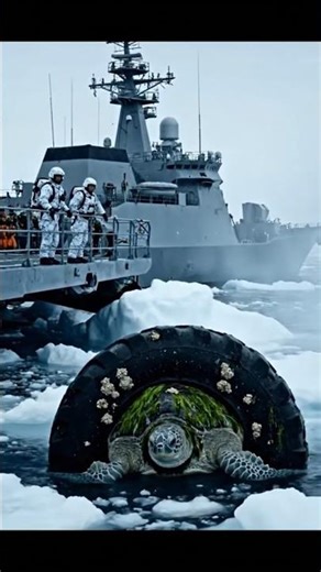 Sea Turtle Trapped Inside a Tire in the Arctic (-71°C) | Navy Rescue Mission