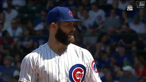 Jake Arrieta繳出連續第7場優質先發！主投6.1局，送出6次三振，被敲出6支安打失1分，順利幫助小熊以7：4擊敗藍鳥！ http://atmlb.com/2wqh7CQ | MLB Taiwan 美國職棒大聯盟