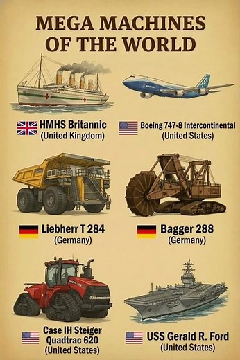 Mega Machines of the World | Britannic to USS Gerald R. Ford | Giants of Engineering