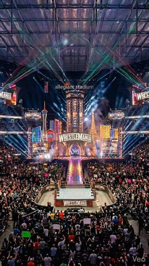 WrestleMania 42 set Reveal 😳🔥Wait for the pyro 💥#wrestlemania #wwe #wrestlemania42 #transformation