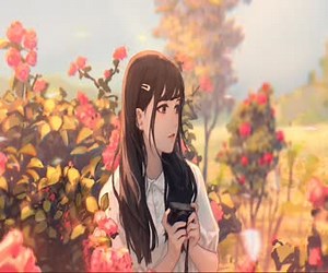 Pink Blossom Girl Animated Wallpaper