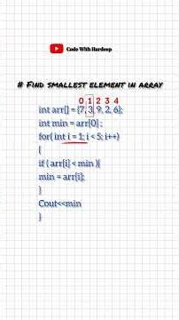 Find Smallest Element in Array | C++ Logic #shorts #shortsfeed