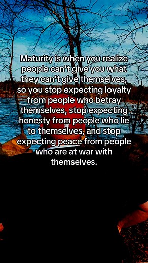 23K views · 510 reactions | Real maturity hits when you stop expecting what others can’t even give themselves. You stop searching for honesty from those who aren’t honest with themselves. You stop looking for loyalty from those who betray their own values. And most of all… you stop craving peace from people who are constantly at war inside. ✨ #EmotionalMaturity #HealingJourney #StopExpecting #SelfWorthFirst #InnerPeaceOnly | Wesley Pearson | Facebook