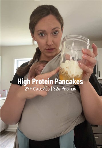 I make these almost everyday and even my toddler will eat them. 3 eggs or 123g of egg whites 40g of oats 113g of cottage cheese 1 tsp vanilla 1 tsp cinnamon 1 packet of Splenda or other sweetener Place all ingredients in a blender. Pour into nonstick pan, medium cooked 2-3 minutes per side. #protein #breakfast #postpartum #healthyrecipes #toddlermomlife