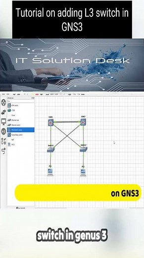Tutorial on adding L3 switch in GNS3 | Packet Tracer | switch tutorial #computer #cisco #viral