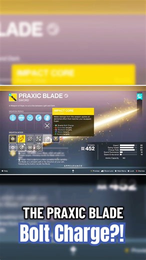 Bolt charge works with the Praxic Blade?! #destiny2 #gaming