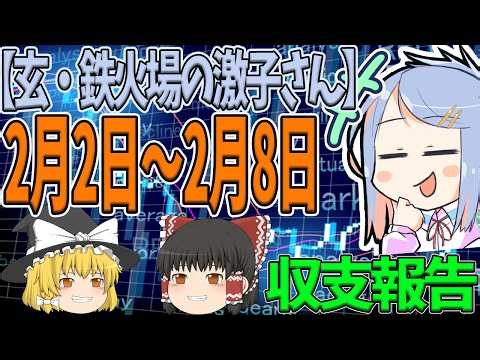 【2月2日～2月8日収支報告】FXツール玄・鉄火場の激子さん収支報告【ゆっくりFXのEA検証】