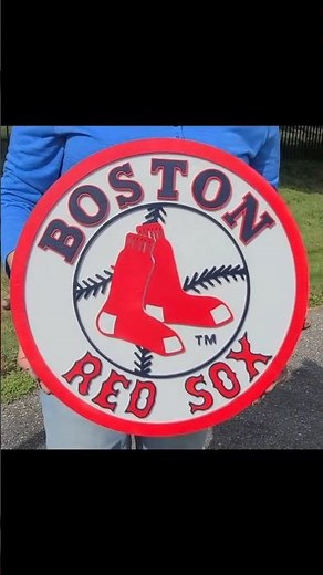 Boston Red Sox Sports Logo Wooden Art