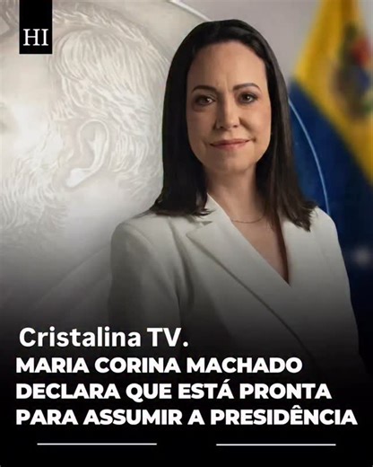 Cristalina em Foco on Instagram: "Cristalina TV. Nova era na Venezuela: Maria Corina Machado declara que está pronta para assumir a presidência. Após a confirmação da captura de Nicolás Maduro pelas forças norte-americanas, a líder da oposição e Prêmio Nobel da Paz, María Corina Machado, quebrou o silêncio. Em um pronunciamento decisivo, ela afirmou que sua equipe está “totalmente pronta para assumir o governo” e iniciar a transição democrática no país. A declaração surge em meio ao vácuo de pod