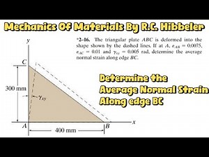 Determine the average normal strain along edge BC. Mechanics of Materials | Engineers Academy