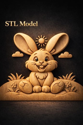 Bunny CNC Relief STL File | Easter Wood Carving Model (digital Download) - Etsy