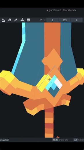 Crystal greatsword | Speed Painting #lowpoly #lowpoly3d #sword #blockbench #painting #timelapse