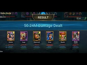 Full auto 50m brutal hydra team using only fusion champs and epics