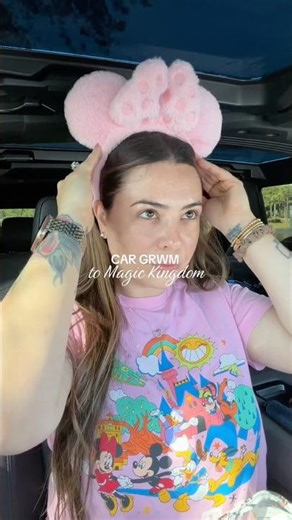 CAR GRWM to Magic Kingdom🏰✨ #grwmmakeup #disneystyle #makeupshorts
