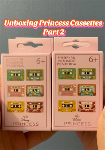 Part 2: Unboxing Princess Cassettes 🎶 from @hottopicofficial 😍🩷 #cassette #unboxingvideo #disneypins #princess #pins
