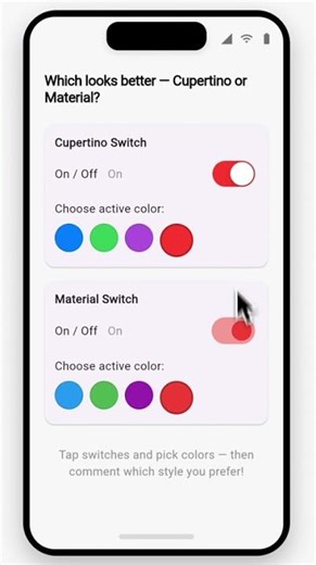 Flutter Switch (Material or Cupertino) #flutter