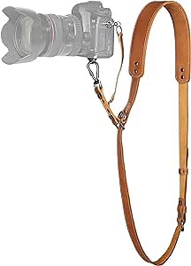 Padwa Lifestyle Tan Single Camera Harness Strap for One Camera - Professional Single Full Grain Leather Camera Harness,Quick Release Gear DSLR Camera Straps for Photographers