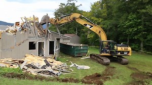Check out the demolition of the Competition Center to make way for the bottom terminal of the Green Peak Triple. | Waterville Valley Resort