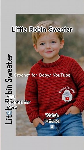 You’ll Love It! 💖Little Robin Sweater New and easy Crochet Tutorial #crochetforbaby #shorts
