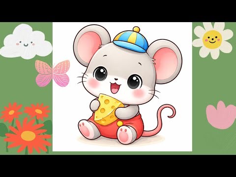 How to Draw Super Cute Animals | Cute Mouse, Pig, Duck & Baby Dinosaur