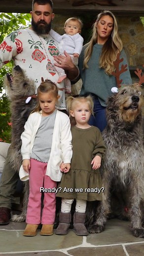 Team Kelce Minted holiday card reveal! We loved sharing these special (and sometimes chaotic 😂) moments with Jason Kelce, @Kylie Kelce, Wyatt, Bennie, Ellie, Winnie and Baloo. Do like the Kelces do for your holiday card photo shoot and bribe the kiddos with donuts. Comment with your go to bribe for getting your kids to cooperate👉 Use code KELCE20 for 20% off FREE SHIPPING on your holiday cards from Minted #holidaycard #holidaycards #christmascard #christmascards #christmas #jasonkelce #kylieke