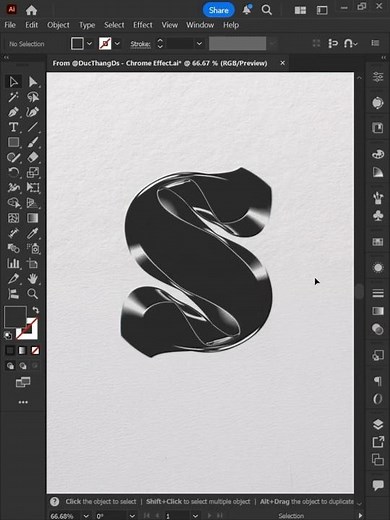 ⚡ Make Chrome Text Shine in Illustrator | 2025 Metallic Gradient Tips ✨