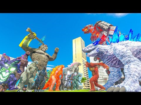 King Kong x Godzilla vs Team Mechagodzilla x Shimo - Animal Revolt Battle Simulator