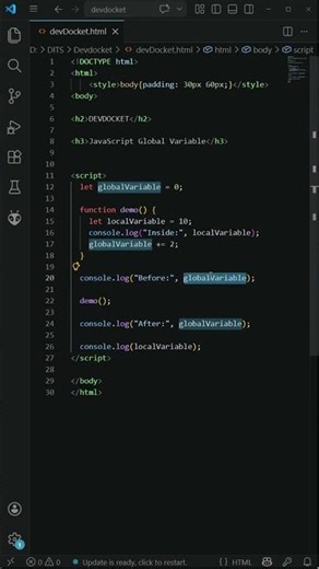 Global Variable in JavaScript Explained 🔥