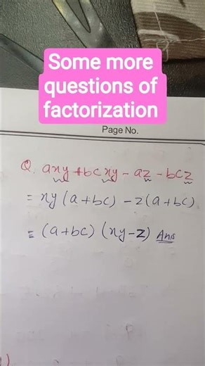 some more questions of factorization # algebraic expression