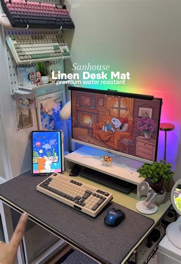 Premium Water-Resistant Linen Desk Mat for Office Use