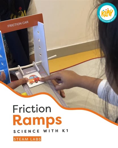 Real physics, made child-friendly by KLAY. Watch this! Through KLAY Edge, our little learners explore seasons the STEAM (Science, Technology, Engineering, Arts and Mathematics) way, through hands-on Season Puzzle play that turns curiosity into learning! What does the Sensory Car Kit teach kids about friction? 🚗✨ Smooth, rough, and very rough surfaces change how a car moves Children feel, touch, and compare different textures Hands-on sensory learning through play Understanding friction in a sim