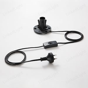 [Hot Item] Australian 2 Pin Plug Lamp Light Base Socket Wire Set with Cord Switch for Salt Light Factory