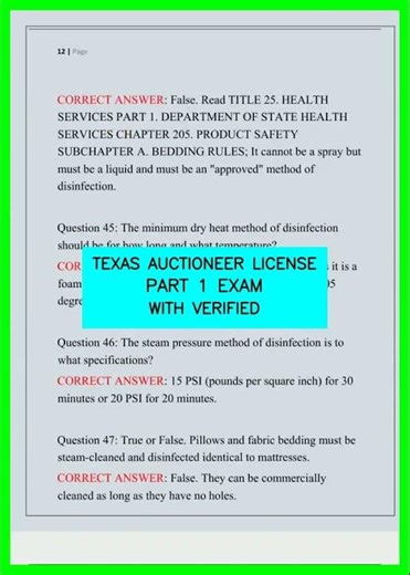 TEXAS AUCTIONEER LICENSE PART 1 EXAM WITH VERIFIED video
