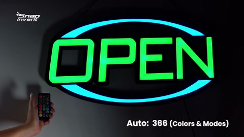 LED Open Sign for Business, Bright Lighted Neon Sign Ultra Bright RGB Hanging Flashing Display for Shop, Restaurant, Bar, Storefront Smart with Timer