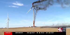 Fire destroys wind turbine in central Iowa