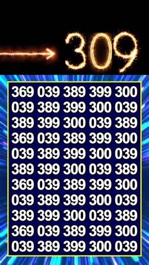 Défi Visuel : Trouve le Numéro 309 Caché en 10 Secondes !