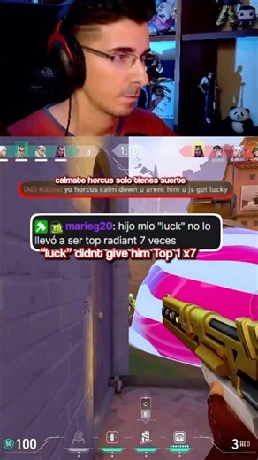 "YOU ONLY GOT LUCKY" 🤯 Top Radiant gameplay valorant streamer live highlights edit clips shorts