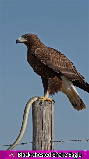 Black-chested Snake Eagle #VenomHunter #DeadlyBirds #WildlifeReels #NaturePredators #SavannaHunter