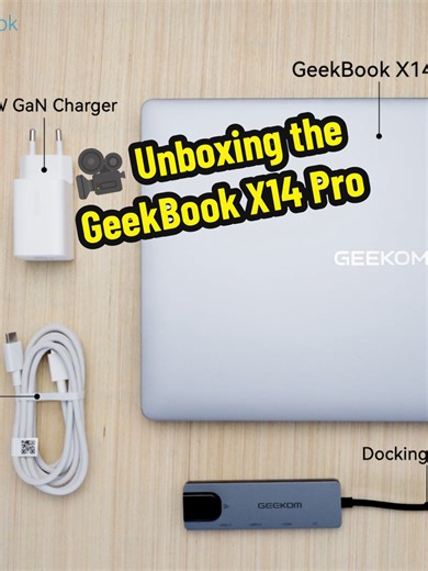 🎥 Unboxing the GeekBook X14 Pro POV: a laptop that’s insanely thin—but fully loaded 👀 📦 What’s in the box: • GeekBook X14 Pro • 65W GaN charger • Fast-charging cable • Docking station ✨ First impressions: • As thin as 6mm • Titanium Gray • Slim bezels 🖥 Display: • 14-inch 2.8K OLED • Sharp, vibrant, and perfect for work and content creation 🔌 Ports (no dongle anxiety): • HDMI 2.1 • USB4 ×2 • USB-C 3.2 ×1 • Audio jack 🔥 Thin. Clean. Powerful. Would you drive this daily? 👇 ~··~·~··~·~··~·~·