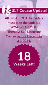 3 comments | The countdown is ON for ALL SPEAK OUT! Providers to take...