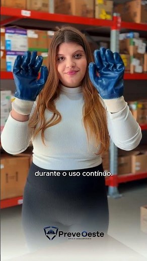 Luva Nitrilon Azul Punho de Malha Volknit