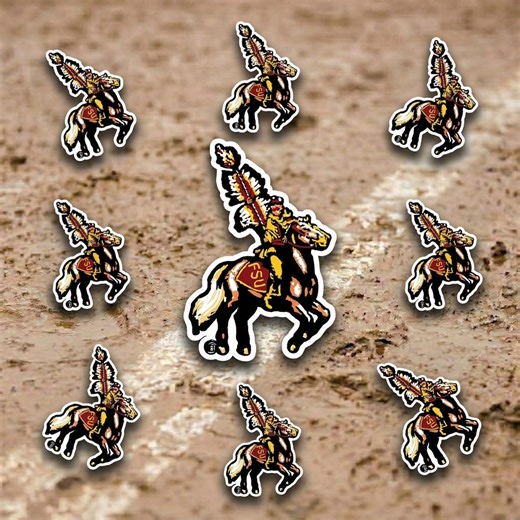 Vintage Native Rider Mascot Sticker Retro College Sports Fan Gift Laptop Water Bottle - Etsy