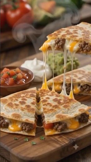 One-Pan Cheesy Beef Quesadilla | Easy 10-Minute Dinner 🌮🧀 #Shorts