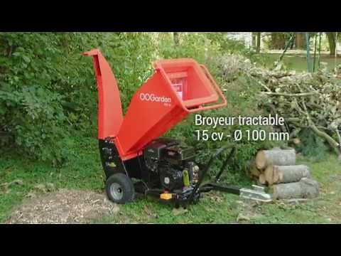 OOGarden - Broyeur de végétaux thermique tractable 15CV - Ø 100mm