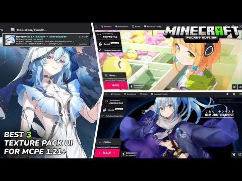 ✨ 3 Anime UI Backgrounds for MCPE 1.21 - 1.26+ | Horizon UI (Extension)