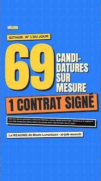 69 candidatures, 1 job : son IA est n° 1 sur GitHub 💼 #shorts