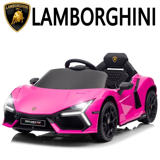 UBesGoo 12V Powered Ride on Car, Licensed Lamborghini Revuelto Electric Ride on Toys for Toddlers Kids, Remote Control, Pink