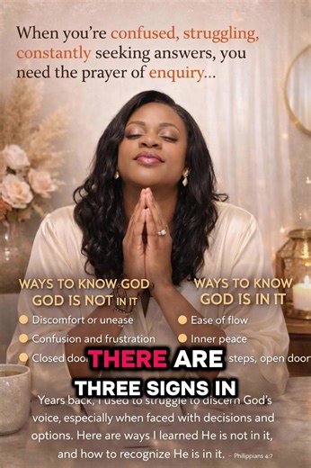 Years ago, I used to genuinely struggle with how God speaks, especially when I needed clarity for a decision and there were multiple options in front of me. I would pray, but sometimes I would still wonder: God, is this You… or is this just my own thoughts?” Over time, through studying the Word and listening to teachings, one principle that really helped me came from Apostle Joshua Selman. He spoke about something called the prayer of enquiry. When you're confused or consistently struggling with