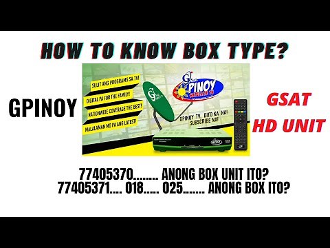 HOW TO IDENTIFY GPINOY AND HD BOX UNIT OF YOUR GSAT CABLE SERVICE