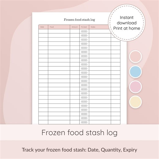 Printable Freezer Inventory Log: Food Storage Tracker (PDF Download) - Etsy